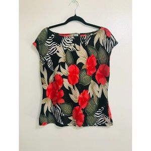 Jaipur Women's Sleeveless Tropical Blouse, Size M